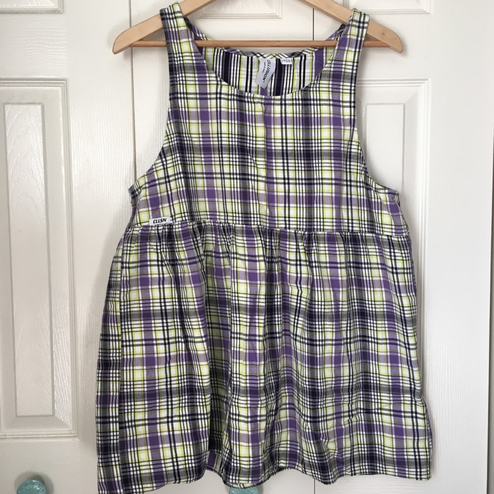ASOS Collusion plaid babydoll mini dress
